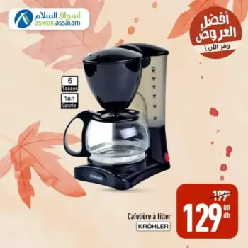 Cafetière à filtre KROHLER 6 tasses