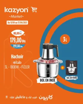 Hachoir 3 litres bol en verre FIZLER