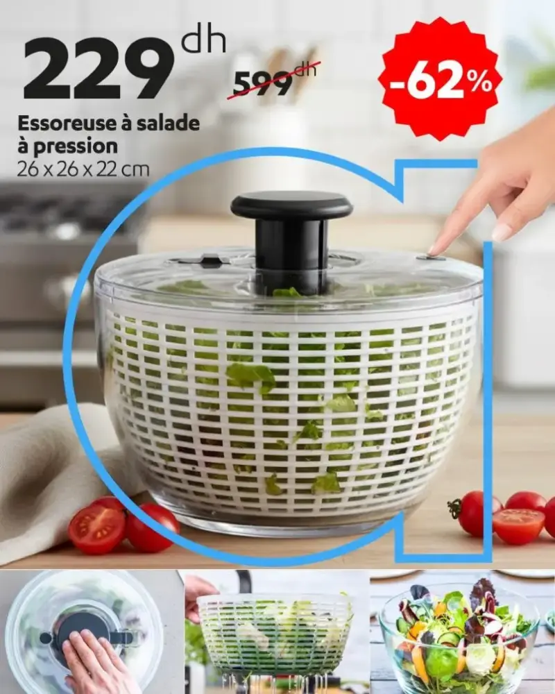 Essoreuse à salade à pression