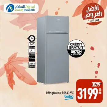 Réfrigérateur 240 litres silver BEKO