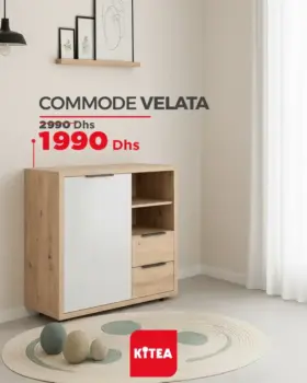 Commode VELATA 2tiroirs + 2niches et 1porte