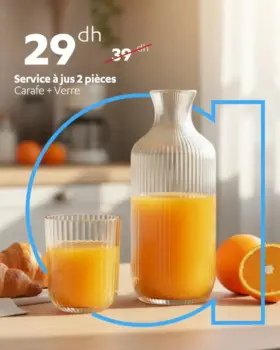 Service à jus 2pièces Carafe + verre