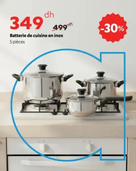 Batterie de cuisine en inox 5pièces