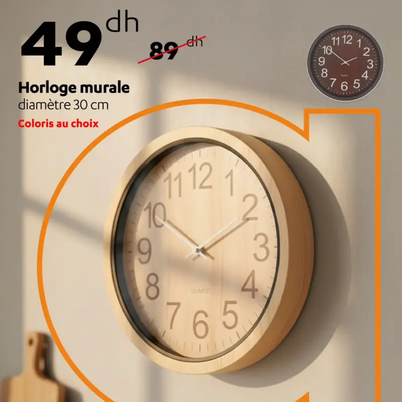 Horloge murale divers couleurs au choix