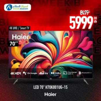 Smart TV 70pouces 4K UHD HAIER