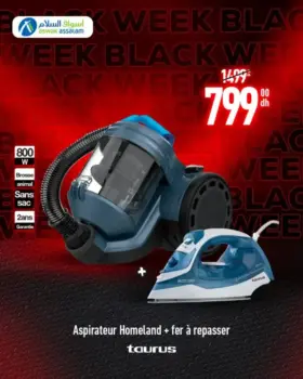 Aspirateur Homeland + fer à repasser TAURUS