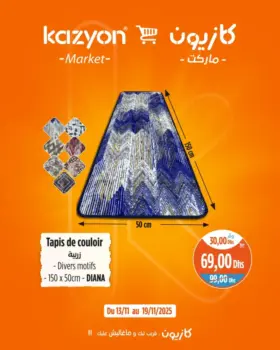 Tapis de couloir DIANA 150x50cm divers motifs