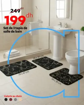 Set de 3 tapis de salle de bain