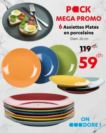 6 assiettes plates en porcelaine 26cm