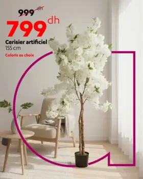 Cerisier artificiel 155cm coloris au choix