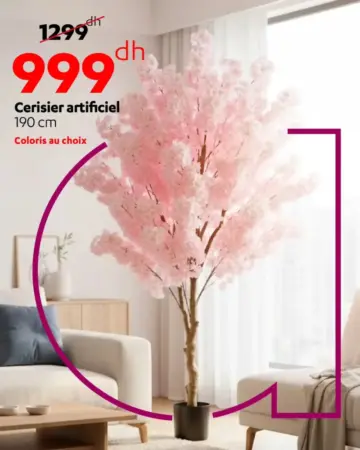 Cerisier artificiel 190cm coloris au choix