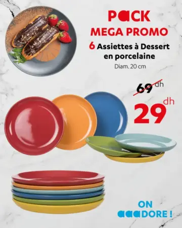 6 assiettes à dessert en porcelaine 20cm