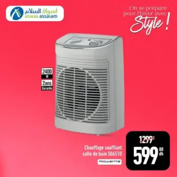 Chauffage soufflant salle de bain 2400w ROWENTA