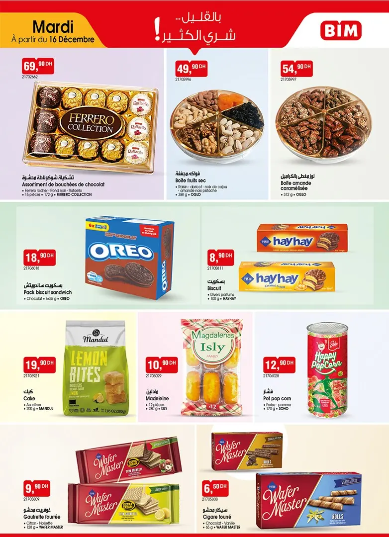 Divers Chocolats et fruits secs