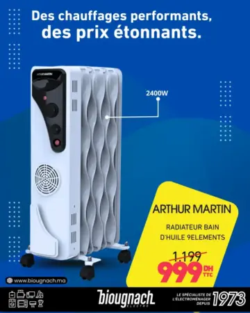 Radiateur bain d'huile 9 éléments