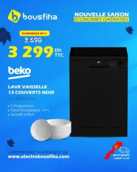 Lave vaisselle 13couv noir BEKO