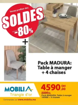 Pack MADURA table à manger + 4 chaises
