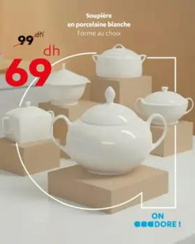 Alpha55 Soupière en porcelaine blanche