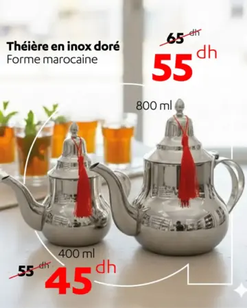Théière en inox argenté 800ml