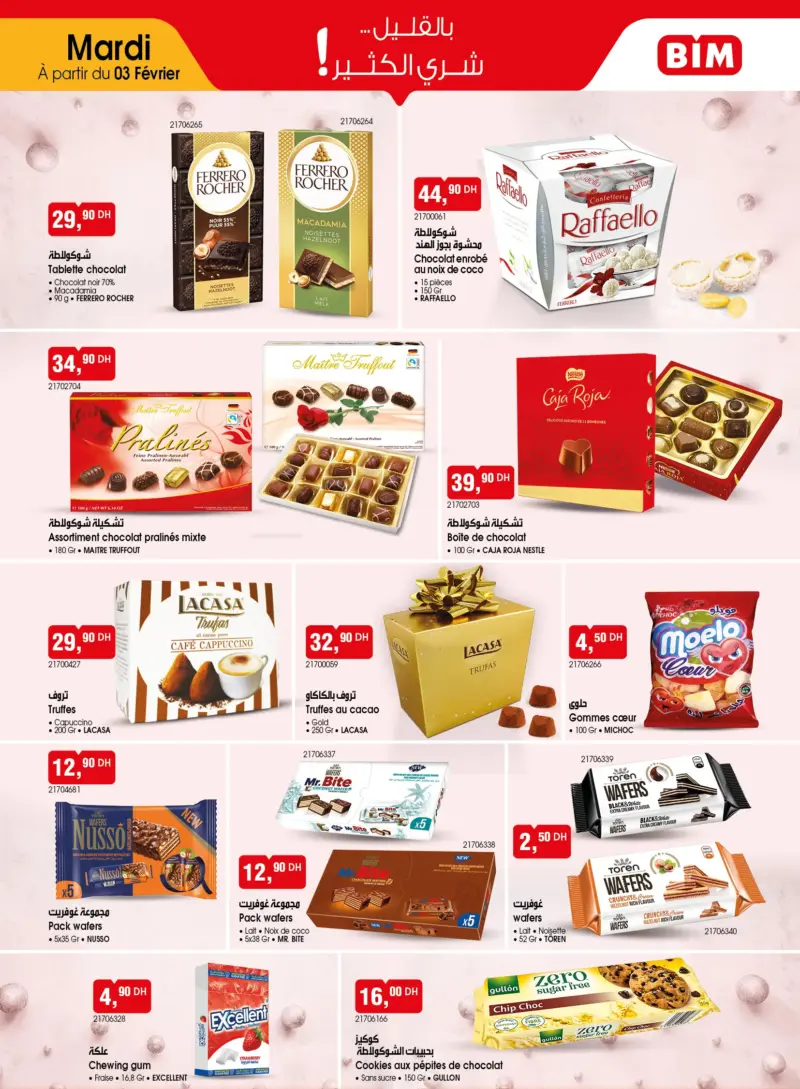 Catalogue Bim au Maroc Offres Chocolats et Wafers